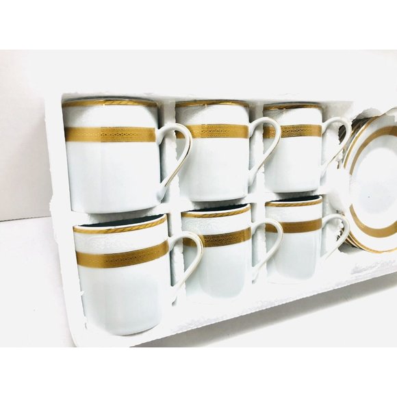 Casati Fine Porcelain 12pcs Mini Cup & Saucer Set, 6 & 6 Cups/ Saucer - Picture 3 of 4